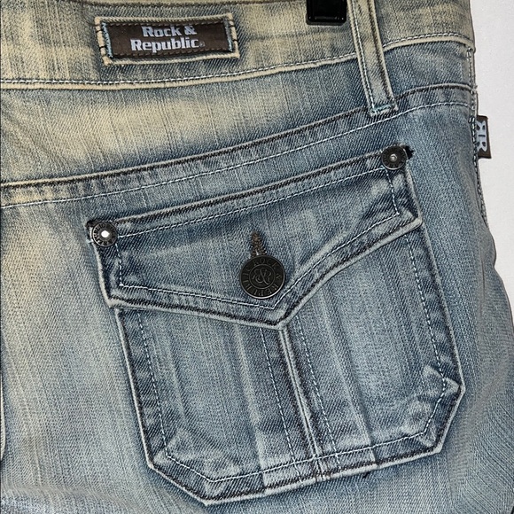 Rock & Republic Light Blue Flare Leg Jeans Size 32 - Picture 4 of 14